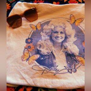 Dolly Graphic Tee with Butterflies + Flowers